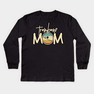 Marching Band - Funny Retro Trombone Mom Gift Kids Long Sleeve T-Shirt
